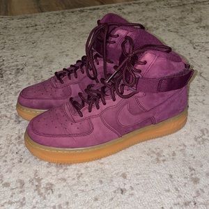 Nike air burgundy high top Air Force 1s, good condition